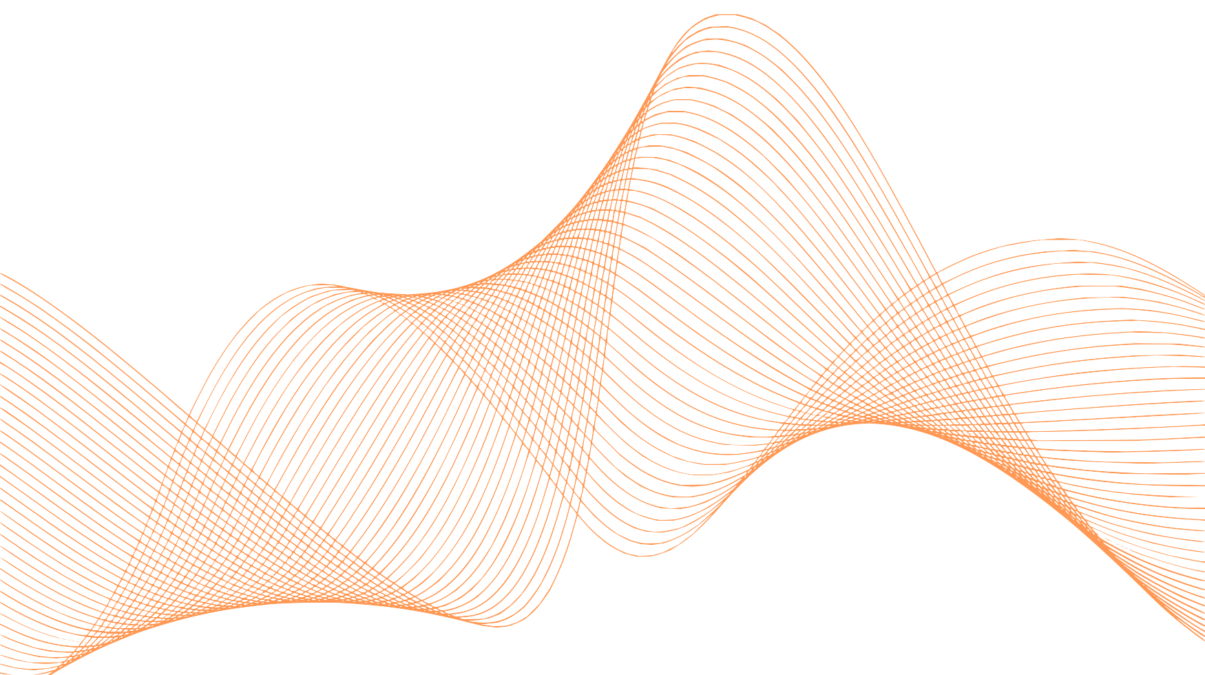Dozens of thin orange curves undulating across the page in overlapping bands.